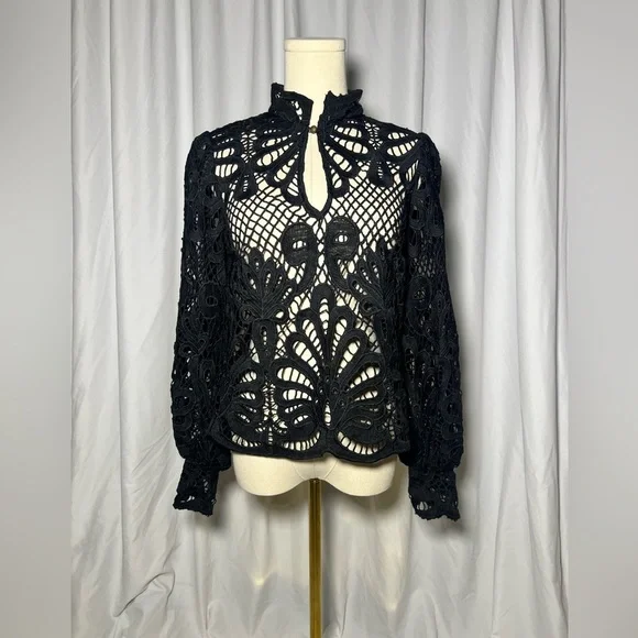 Anthropologie Embroidered Lace Top | XS - Picture 1 of 10